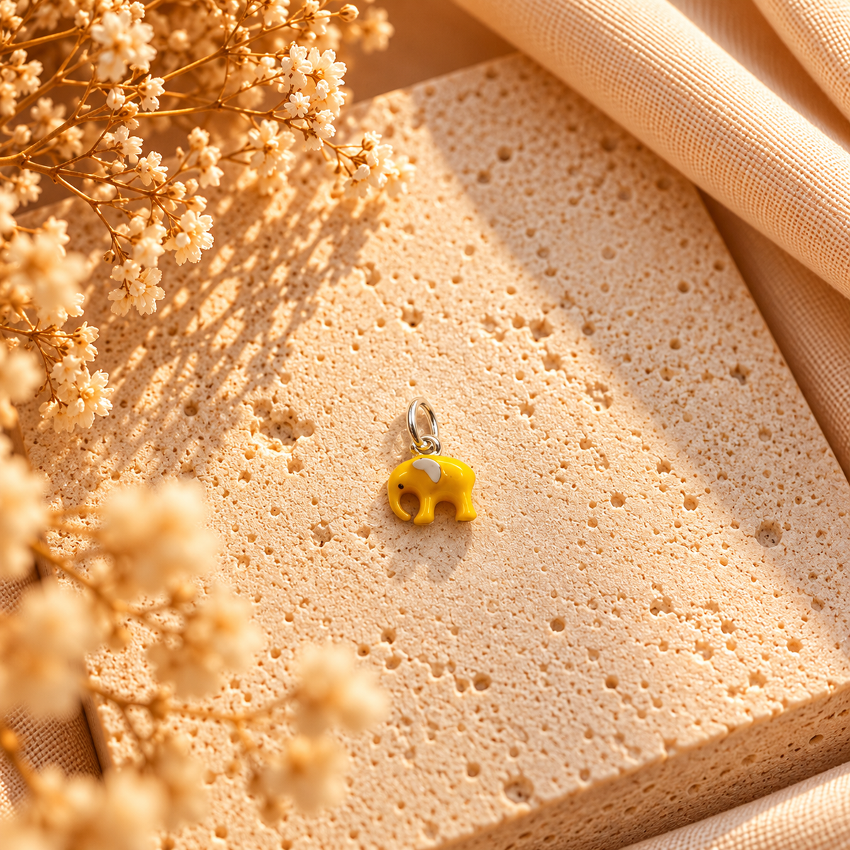 Light Yellow Elephant Charm