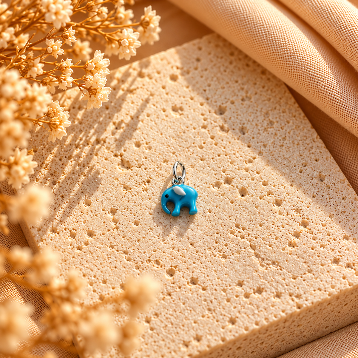 Light Blue Elephant Charm