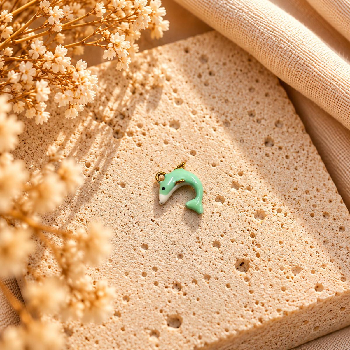 Green Dolphin Charm