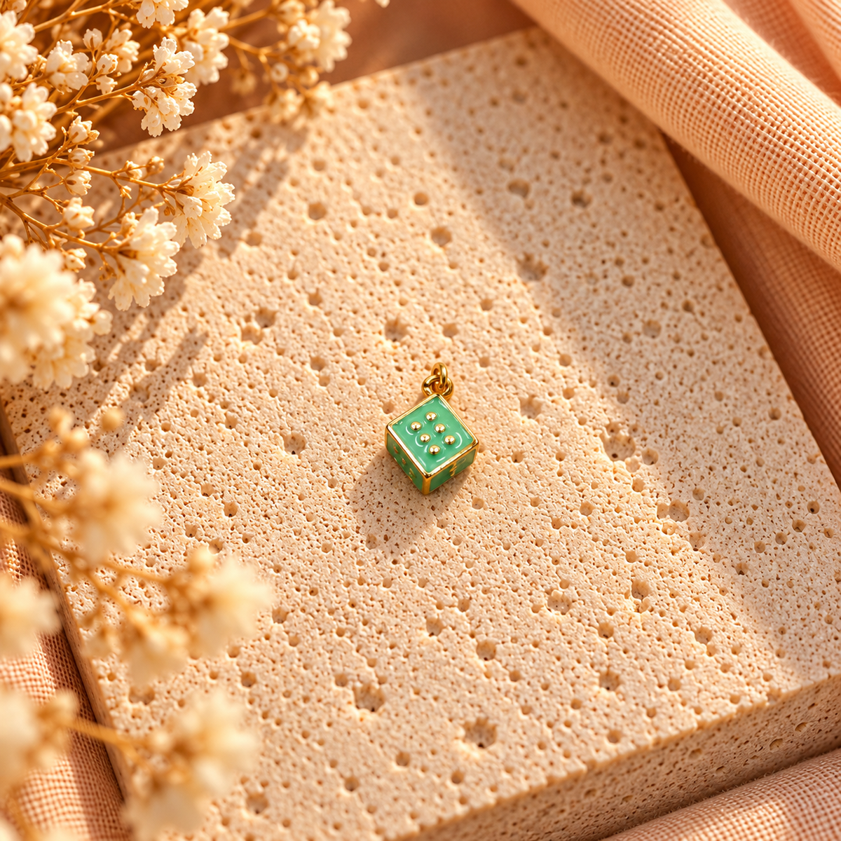 Green Dice Charm