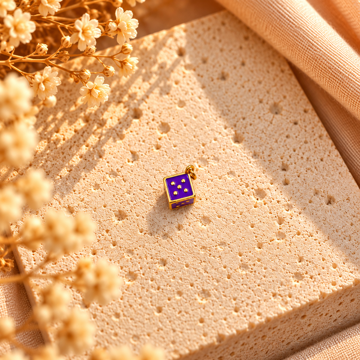 Purple Dice Charm