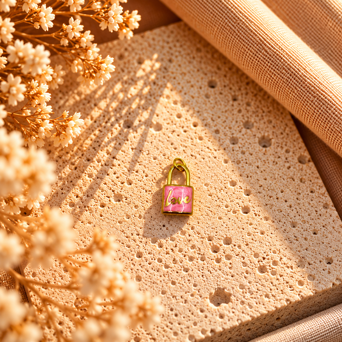 Pink Lock Charm