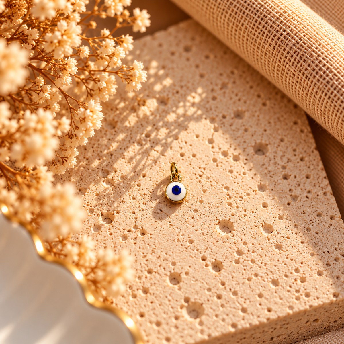 White Eye ball Charm