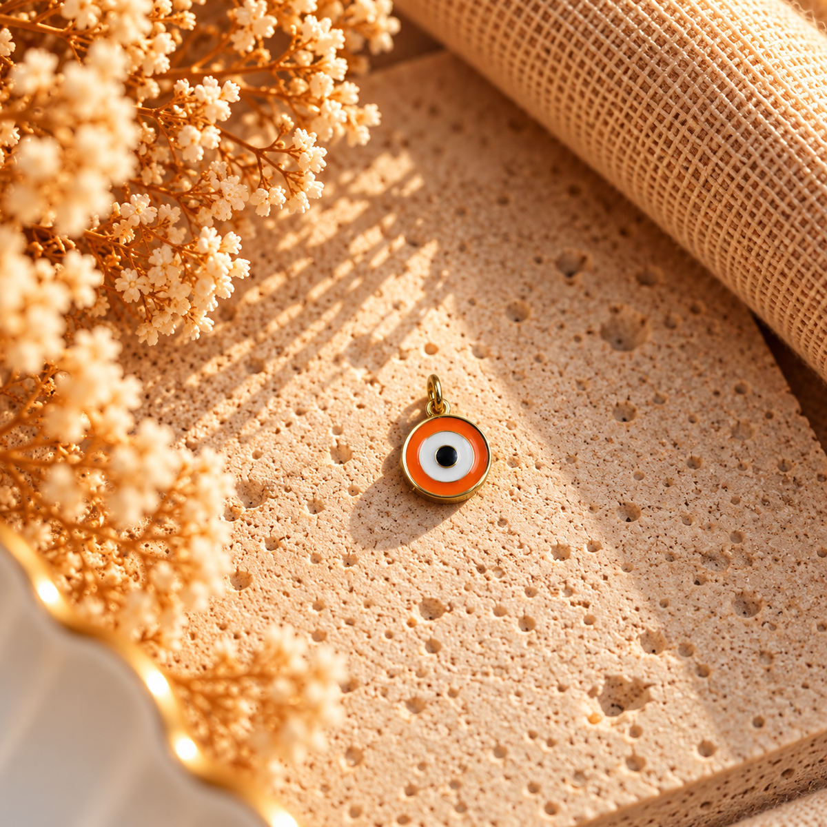 Light Orange Evil Eye Charm