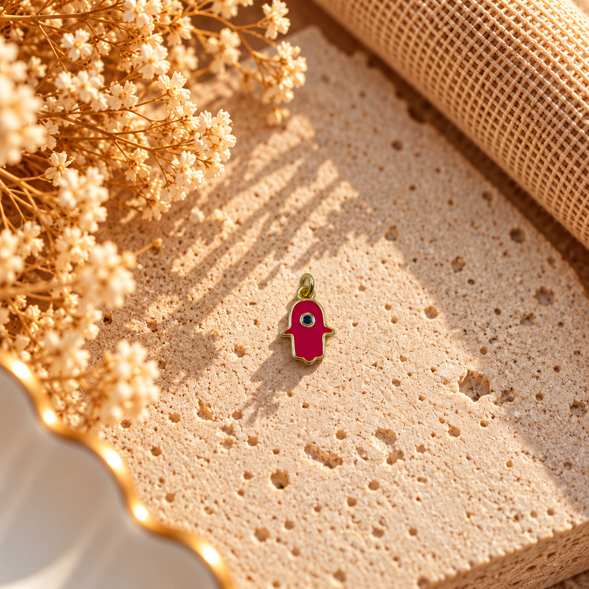 Red Hamsa Hand Charm
