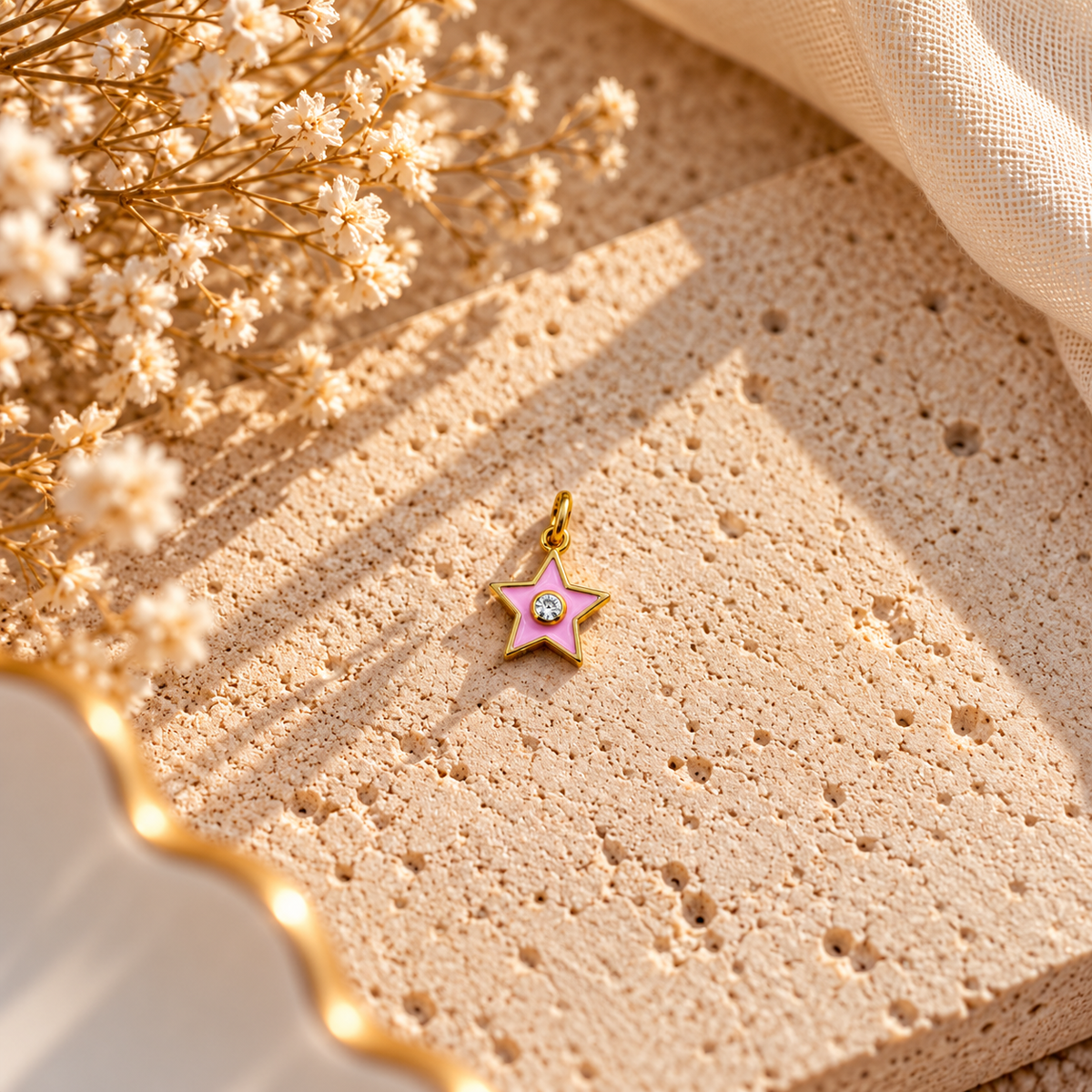 Pink star Charm