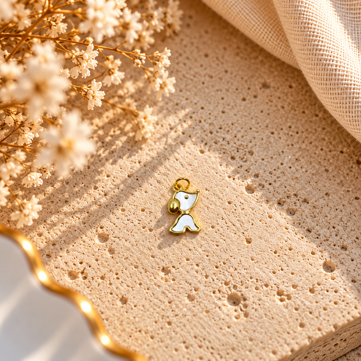 Dog Mother Of Pearl Charm
