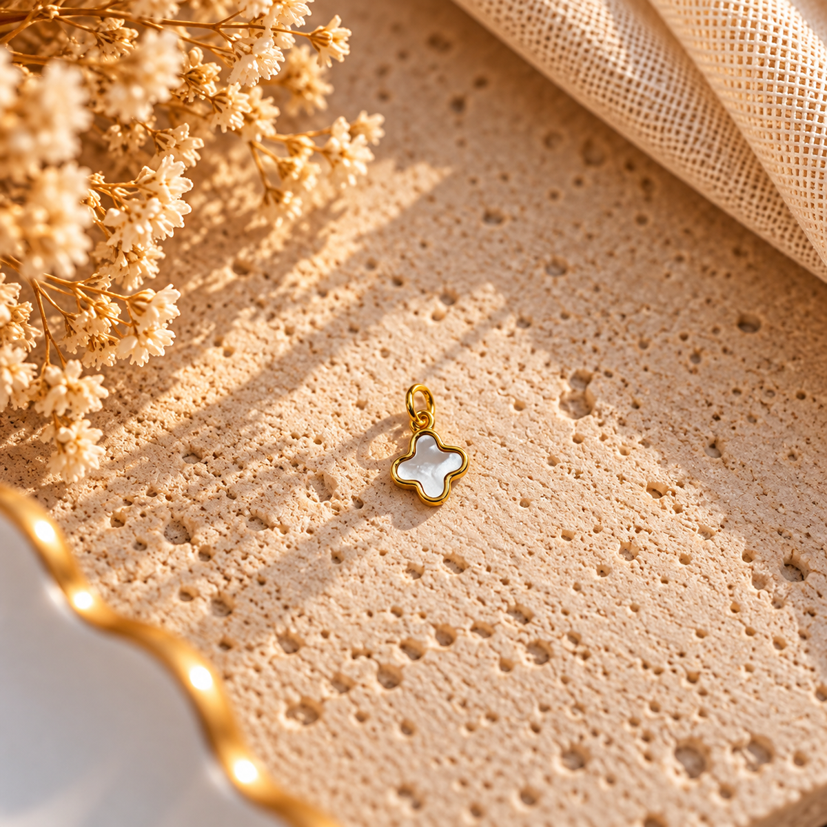 Four Leaf Mother Of Pearl Charm