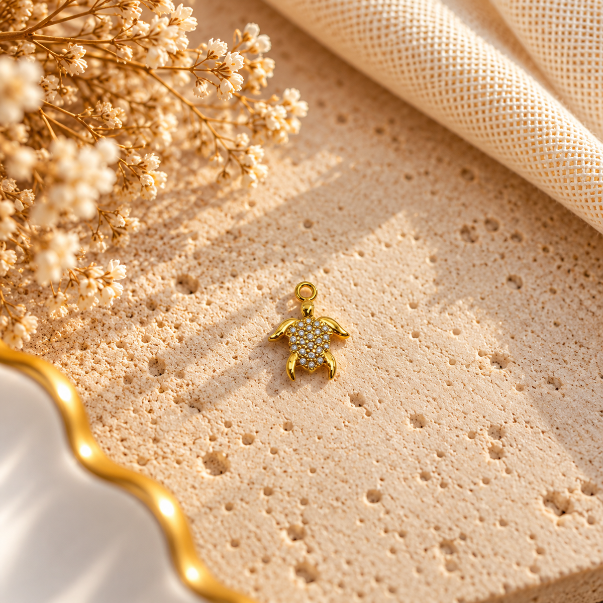 Turtle Pearl Charm