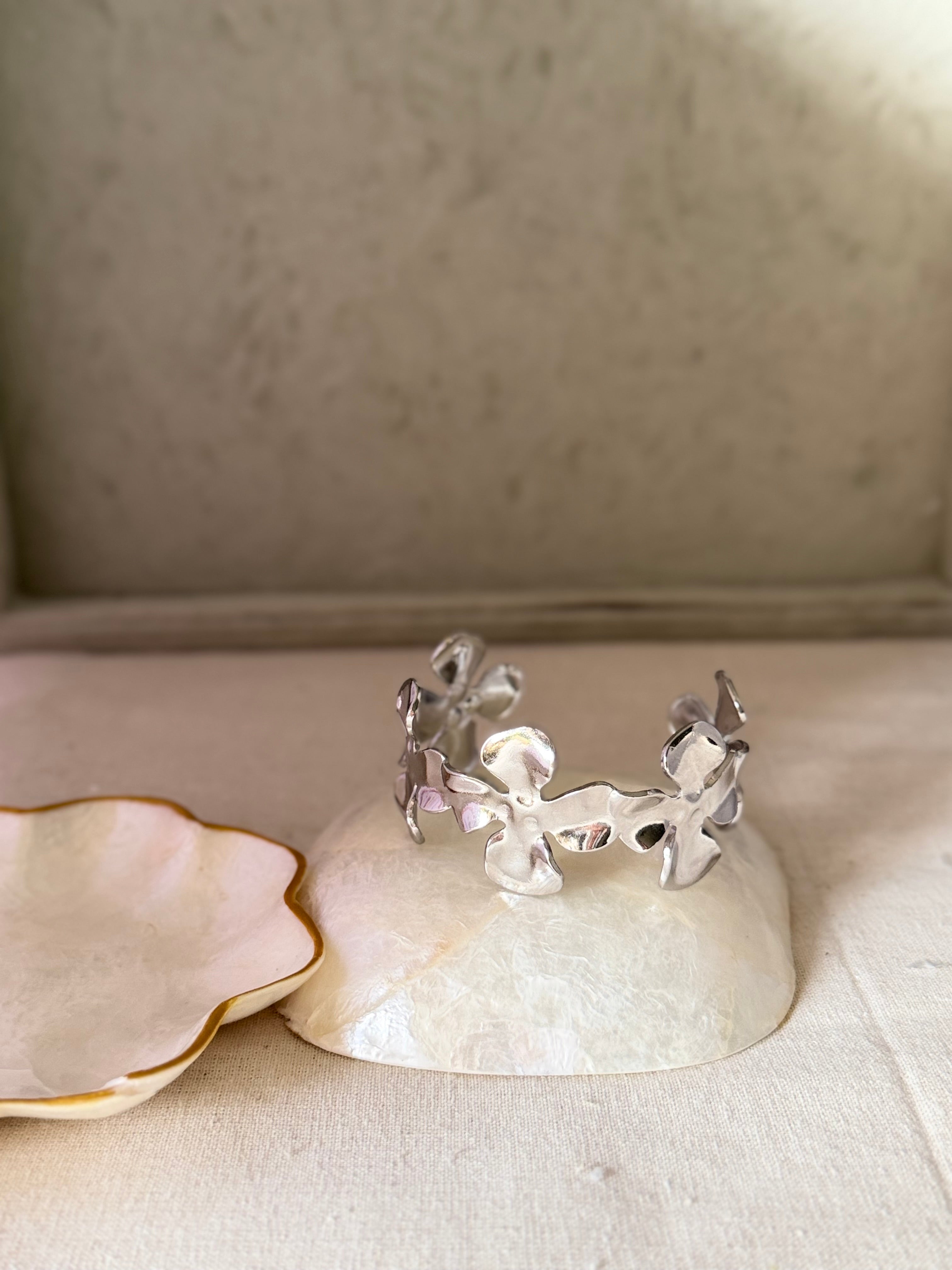 Fourfold silver Bloom Cuff