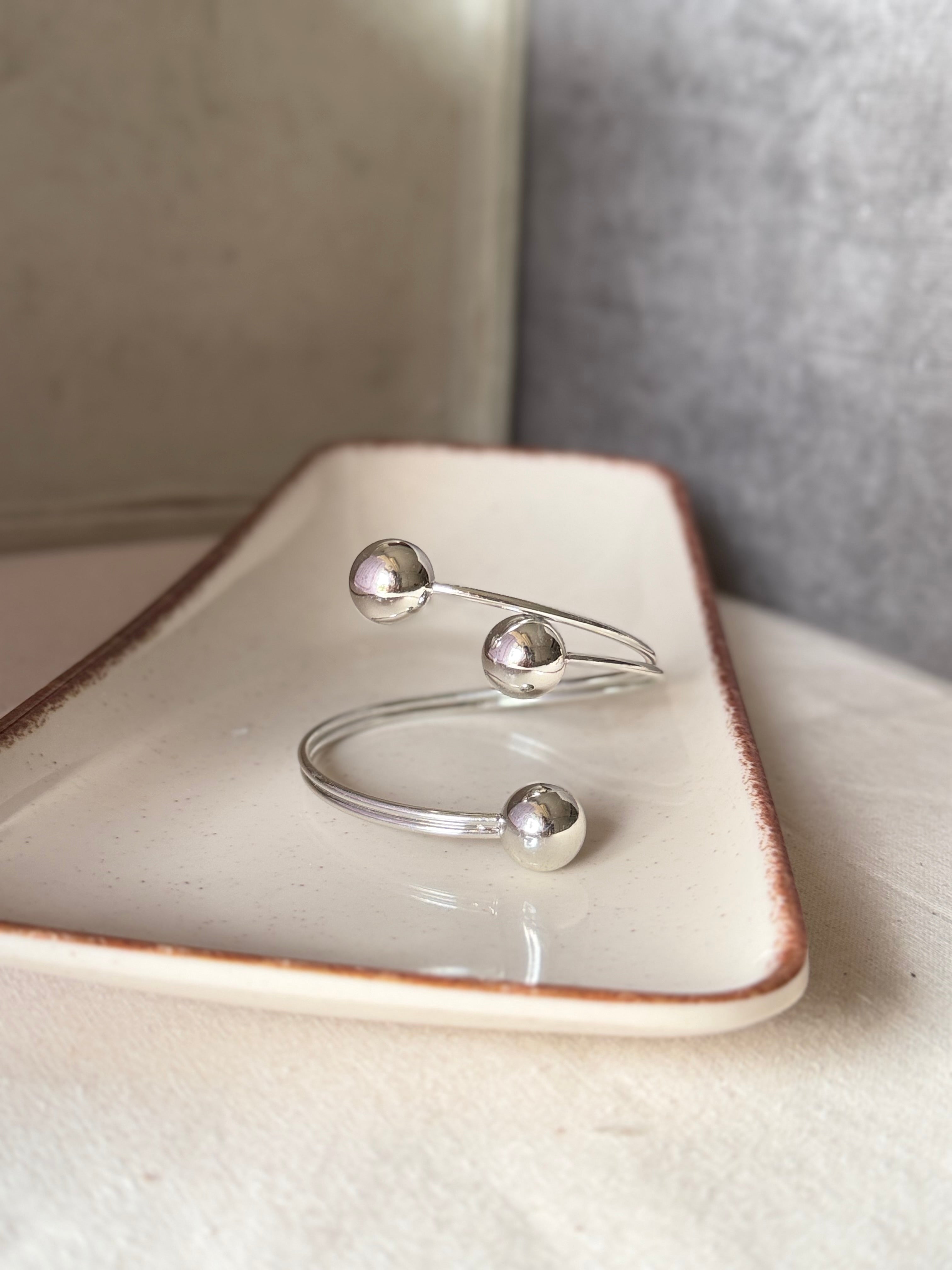 Triple Marble Silver Cuff