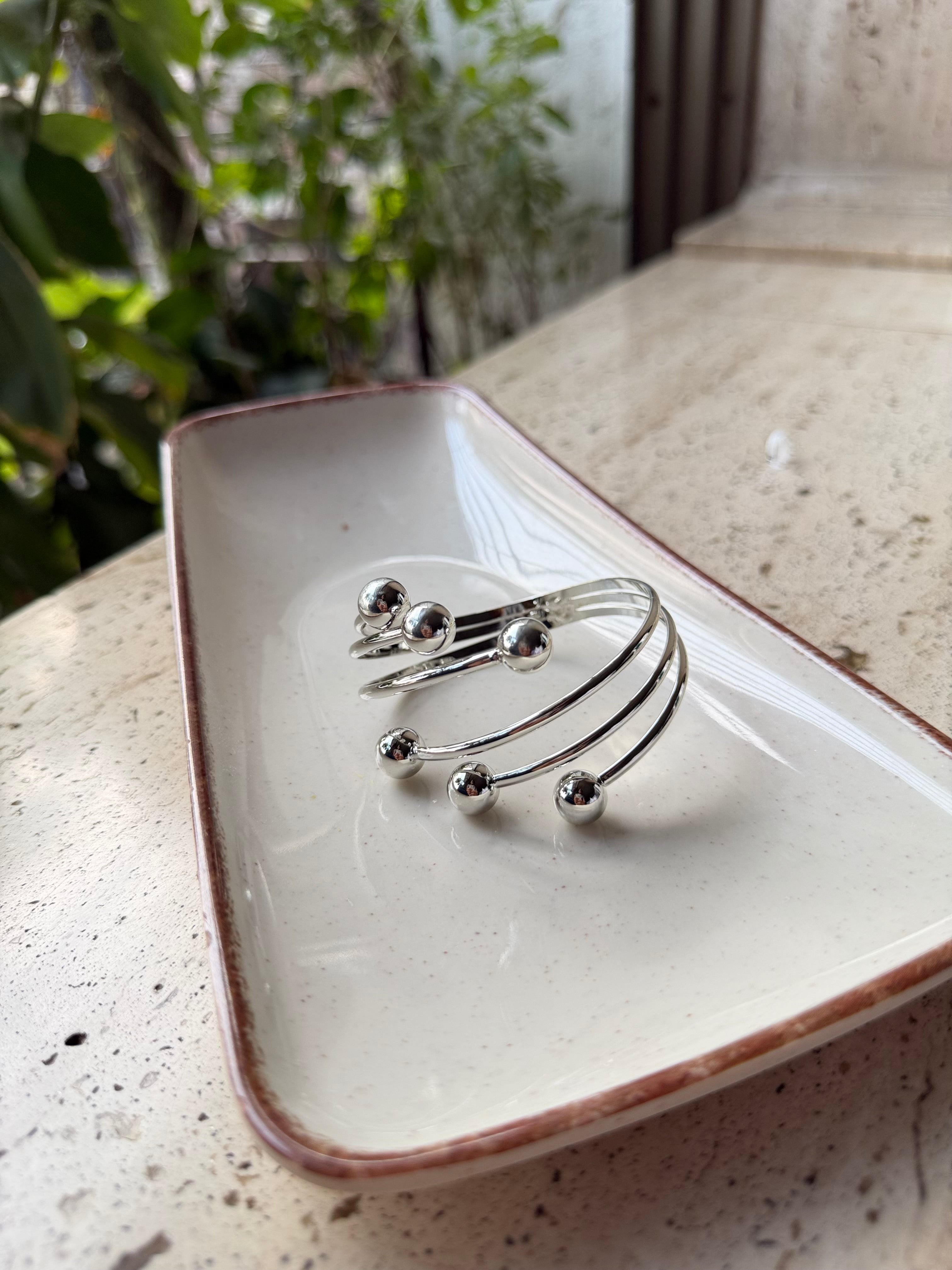 Marble Symphony Silver Cuff