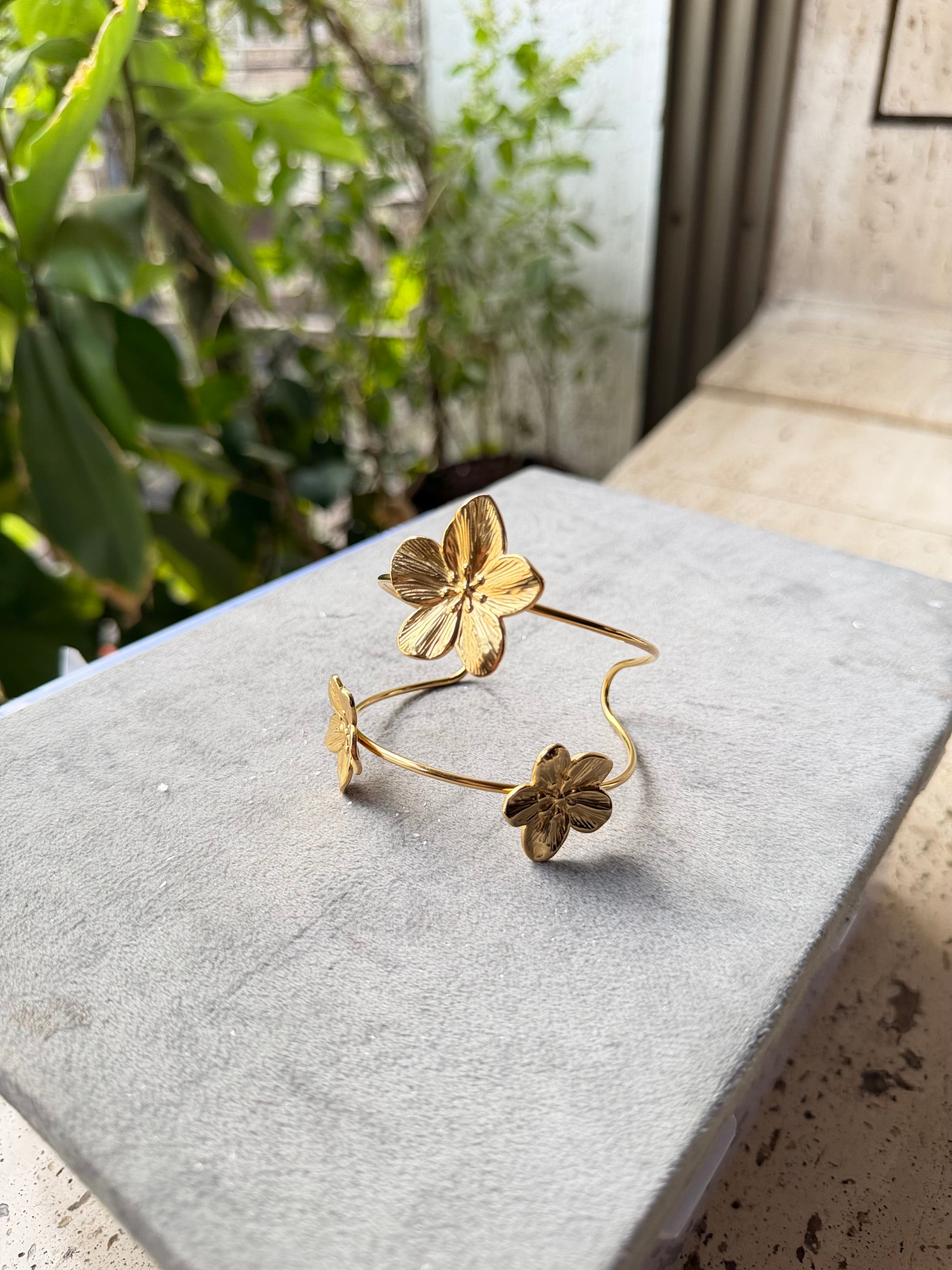 Golden blossom cuff