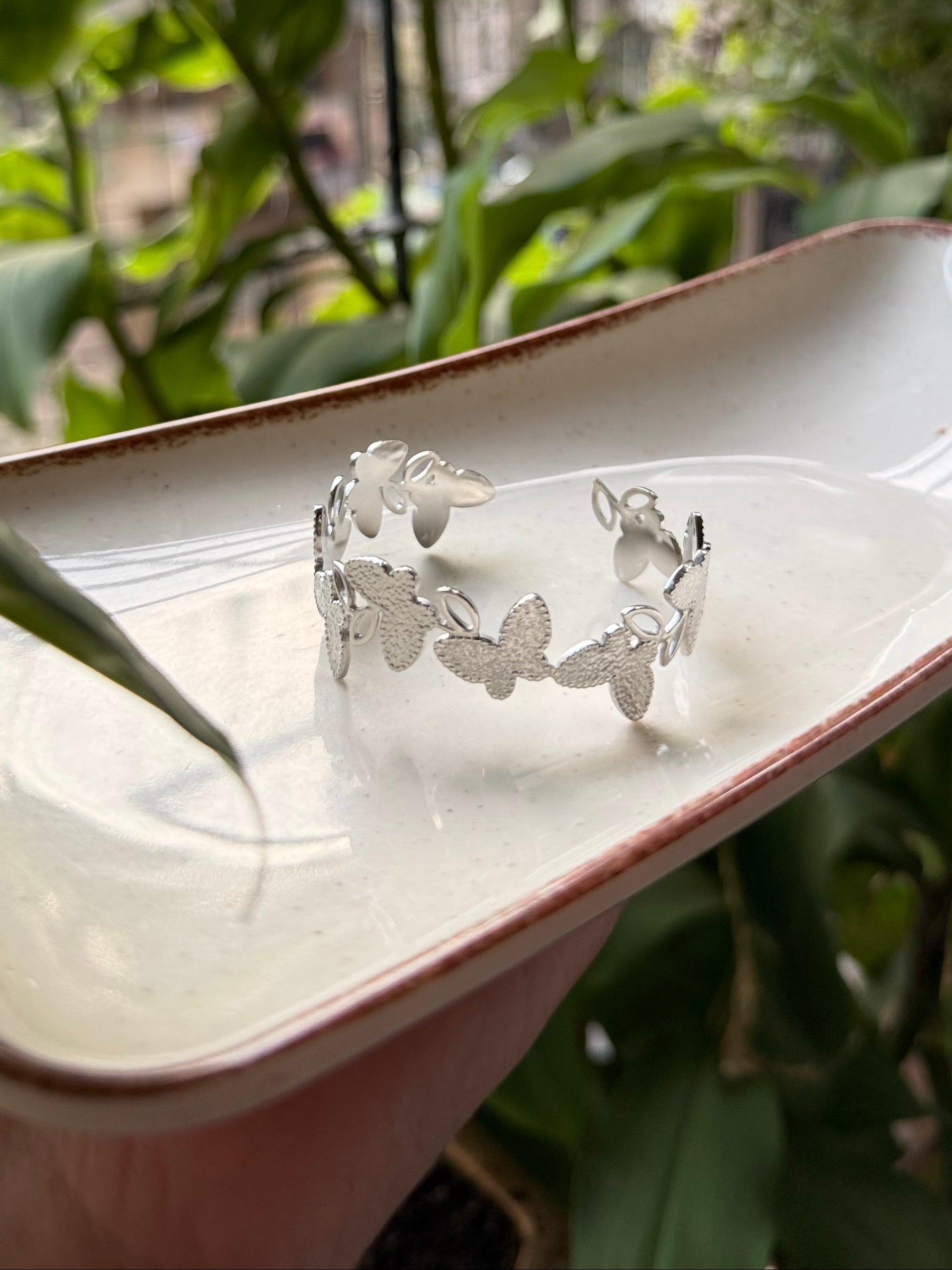 Silver flutter wing cuff