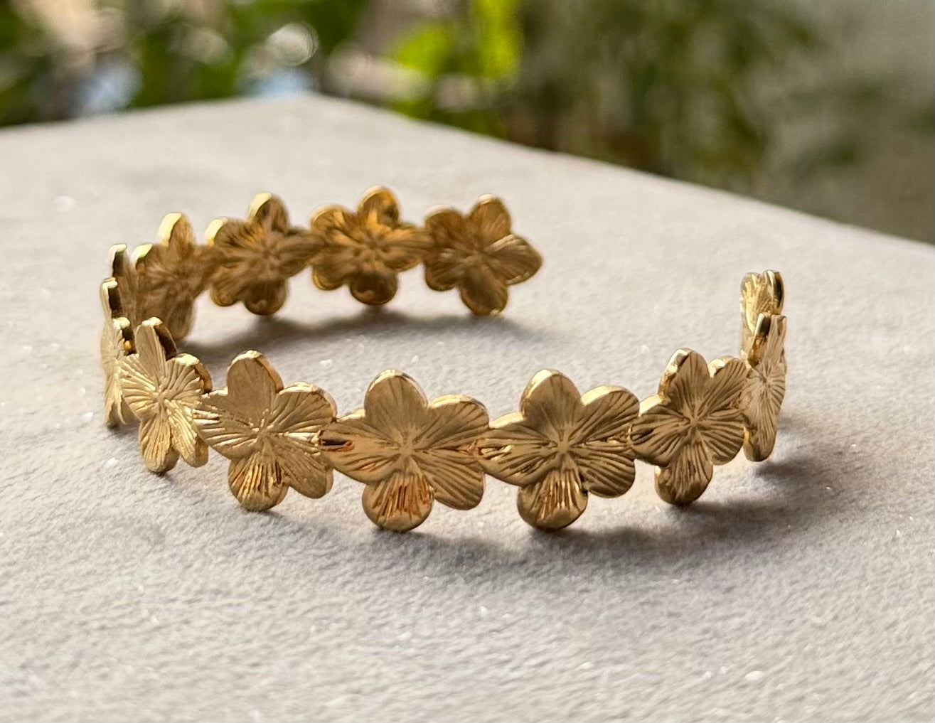 Golden floral cuff