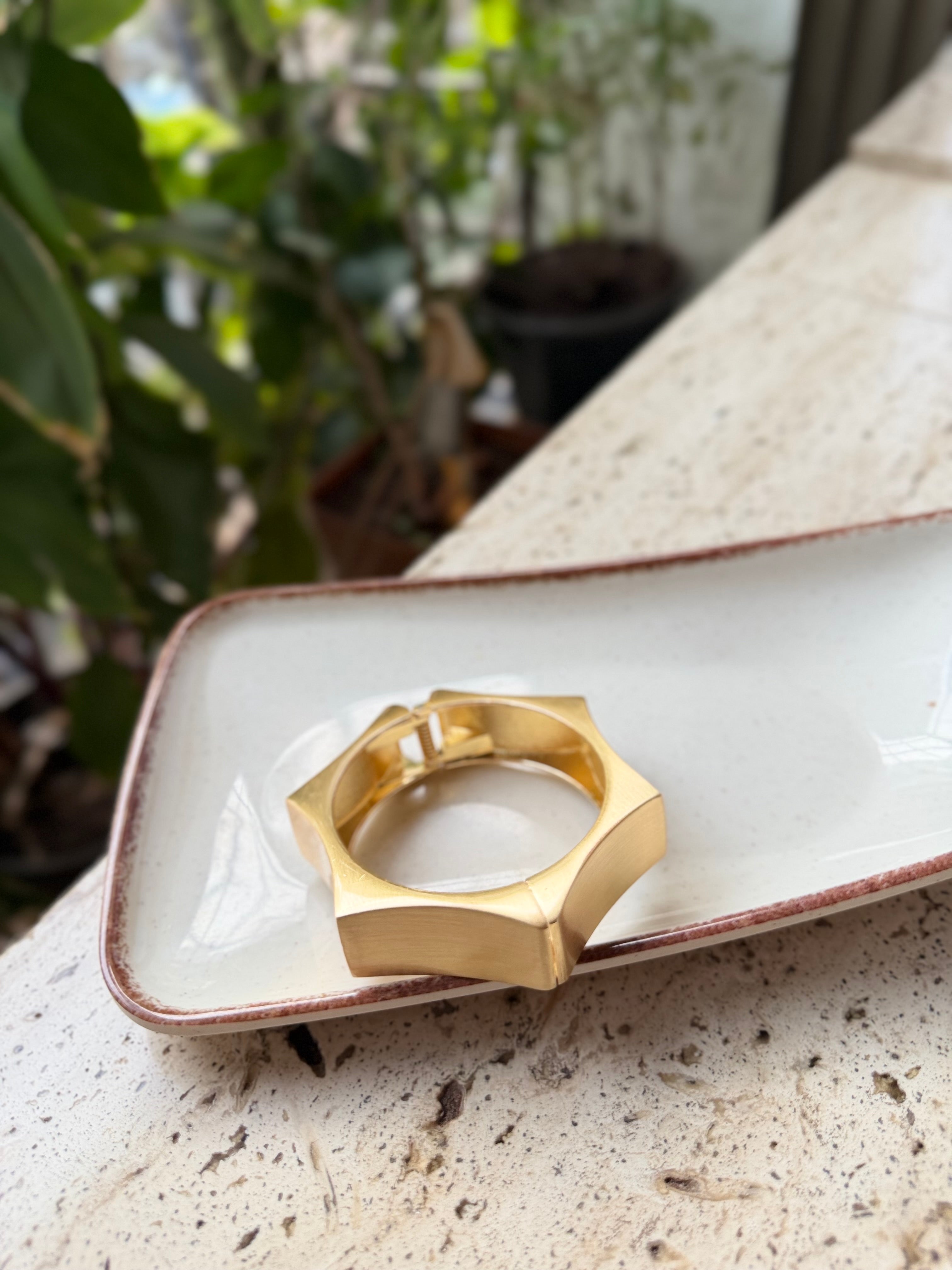 Matte Hexagon Bold cuff