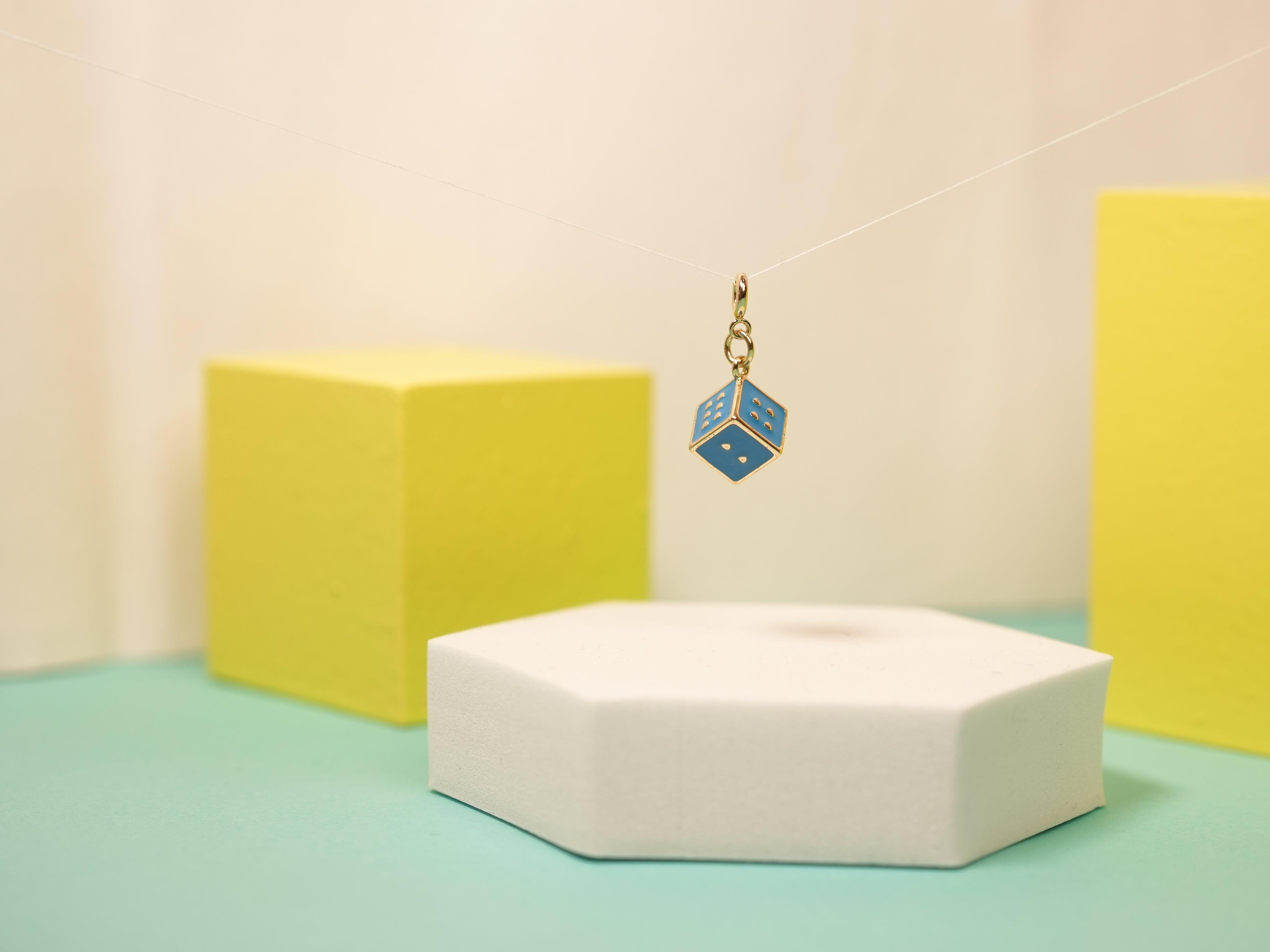 Blue dice charm