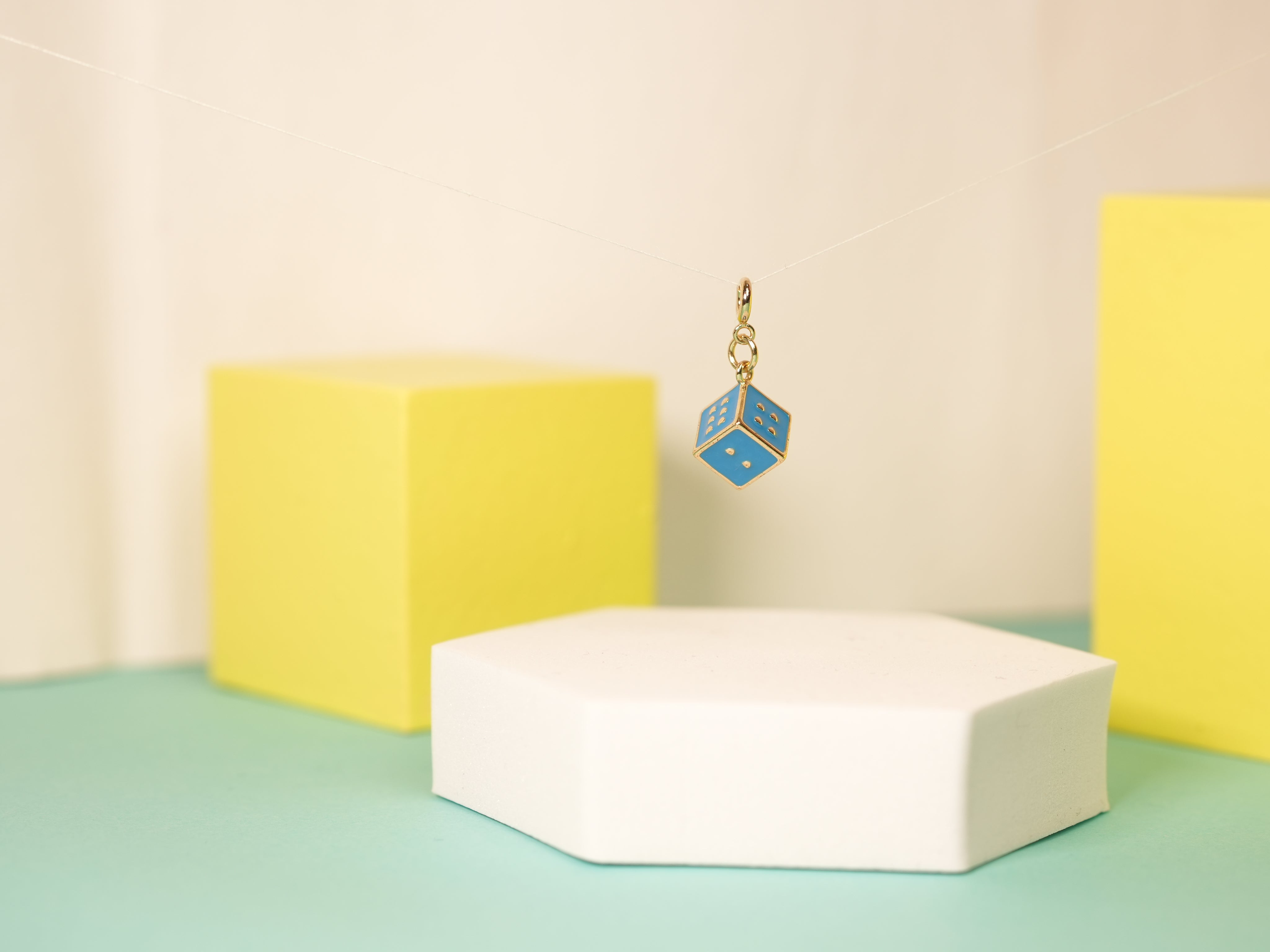 Blue dice charm