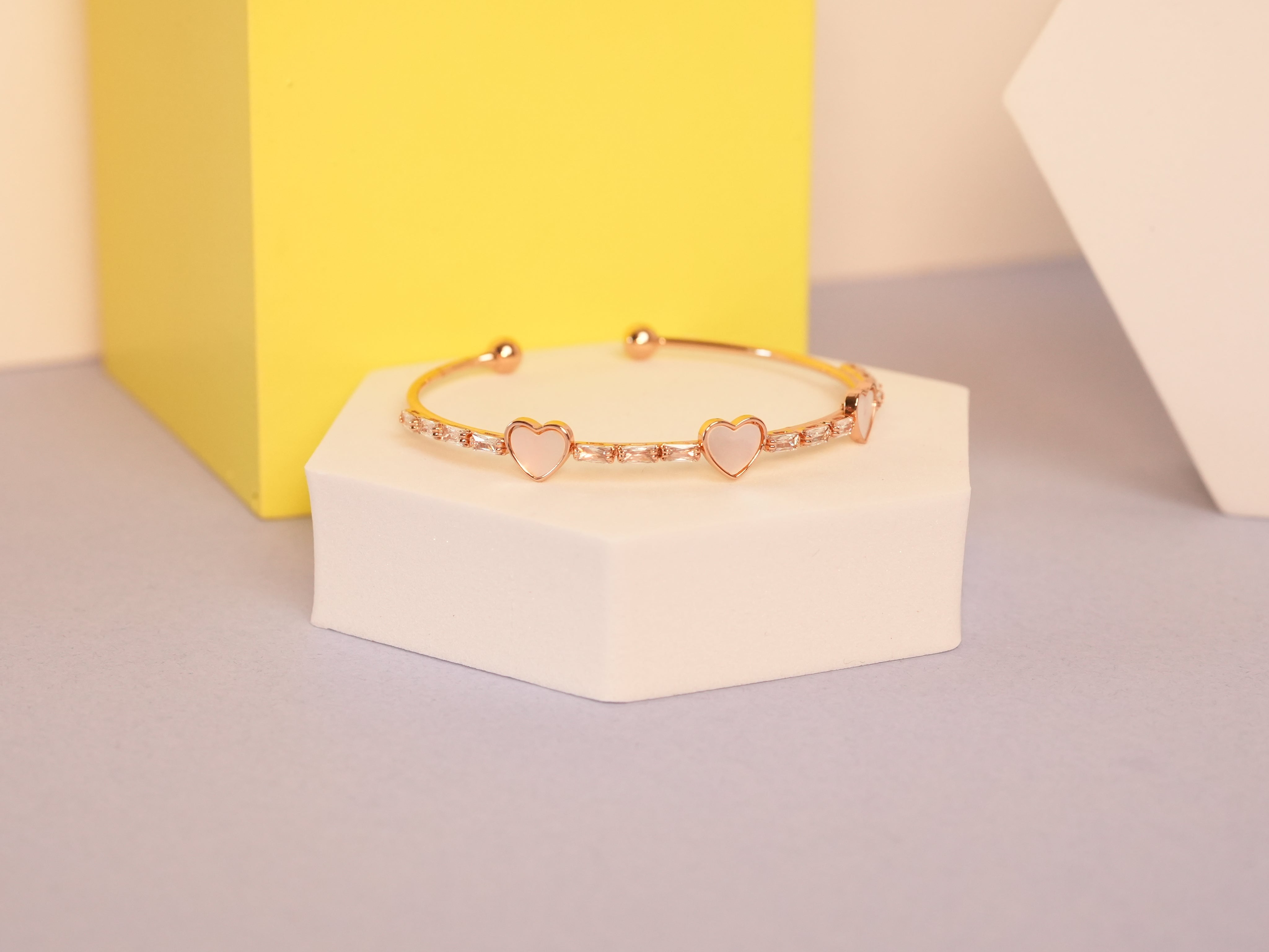 Rose Gold triple heart