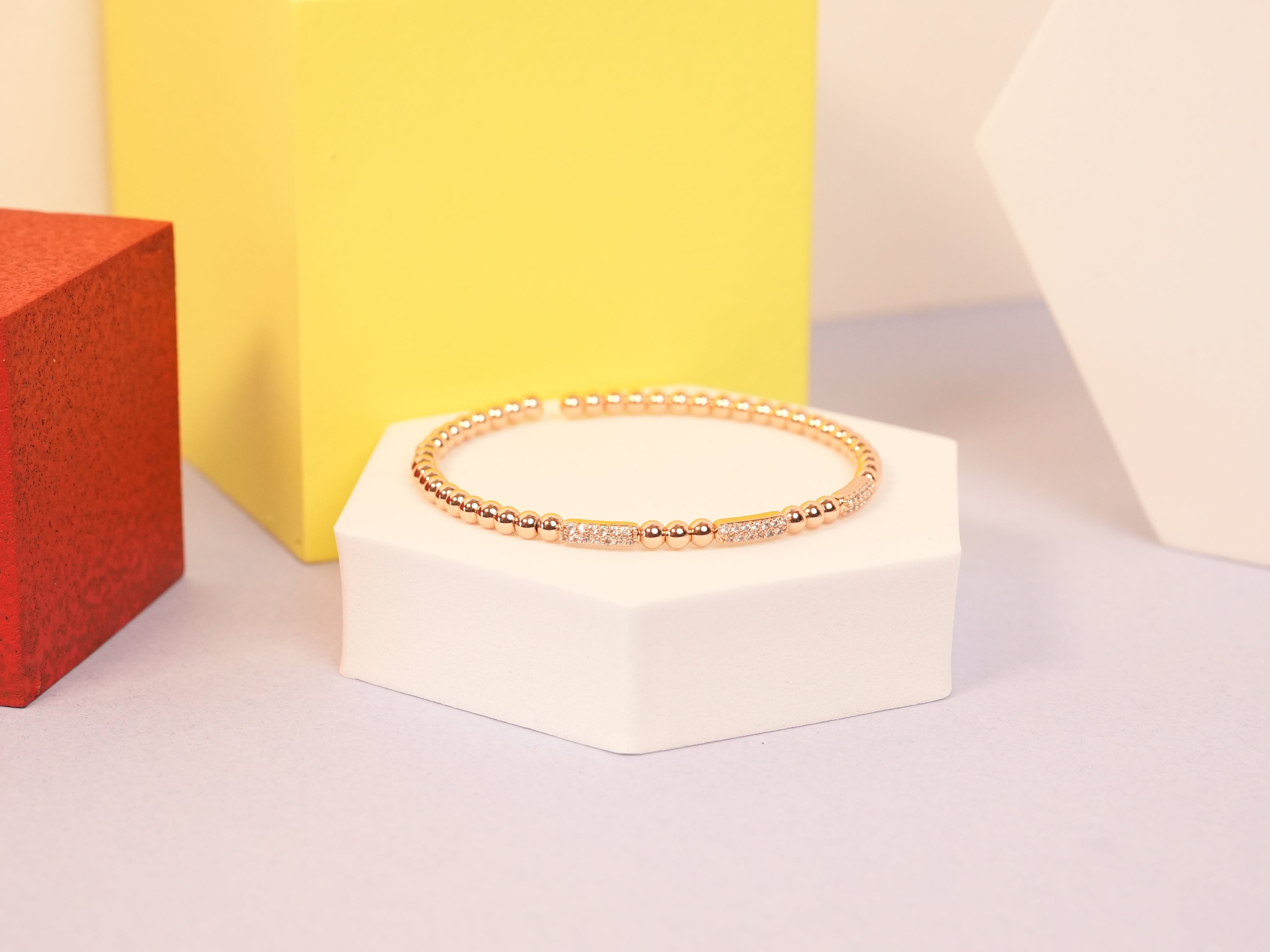 Mini Triple Studded Bar Rosegold