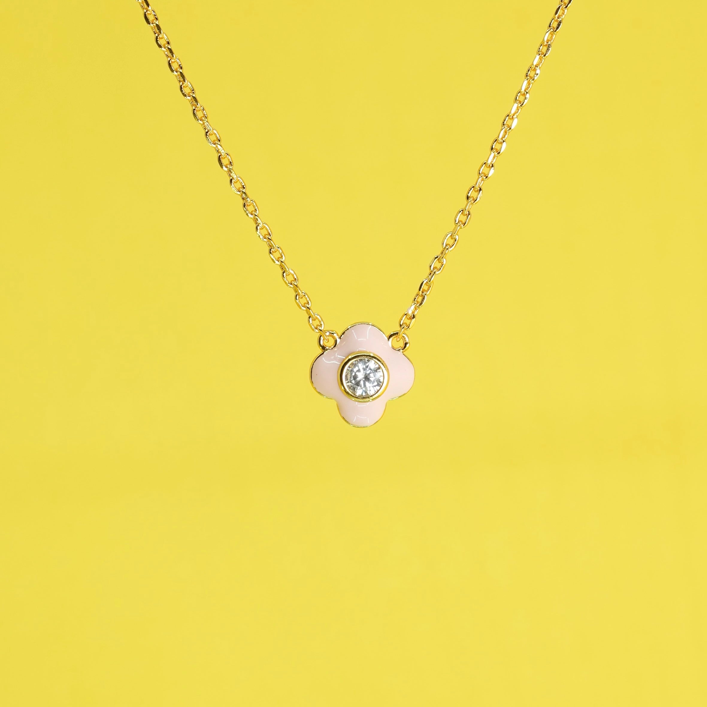 Blush floral motif necklace