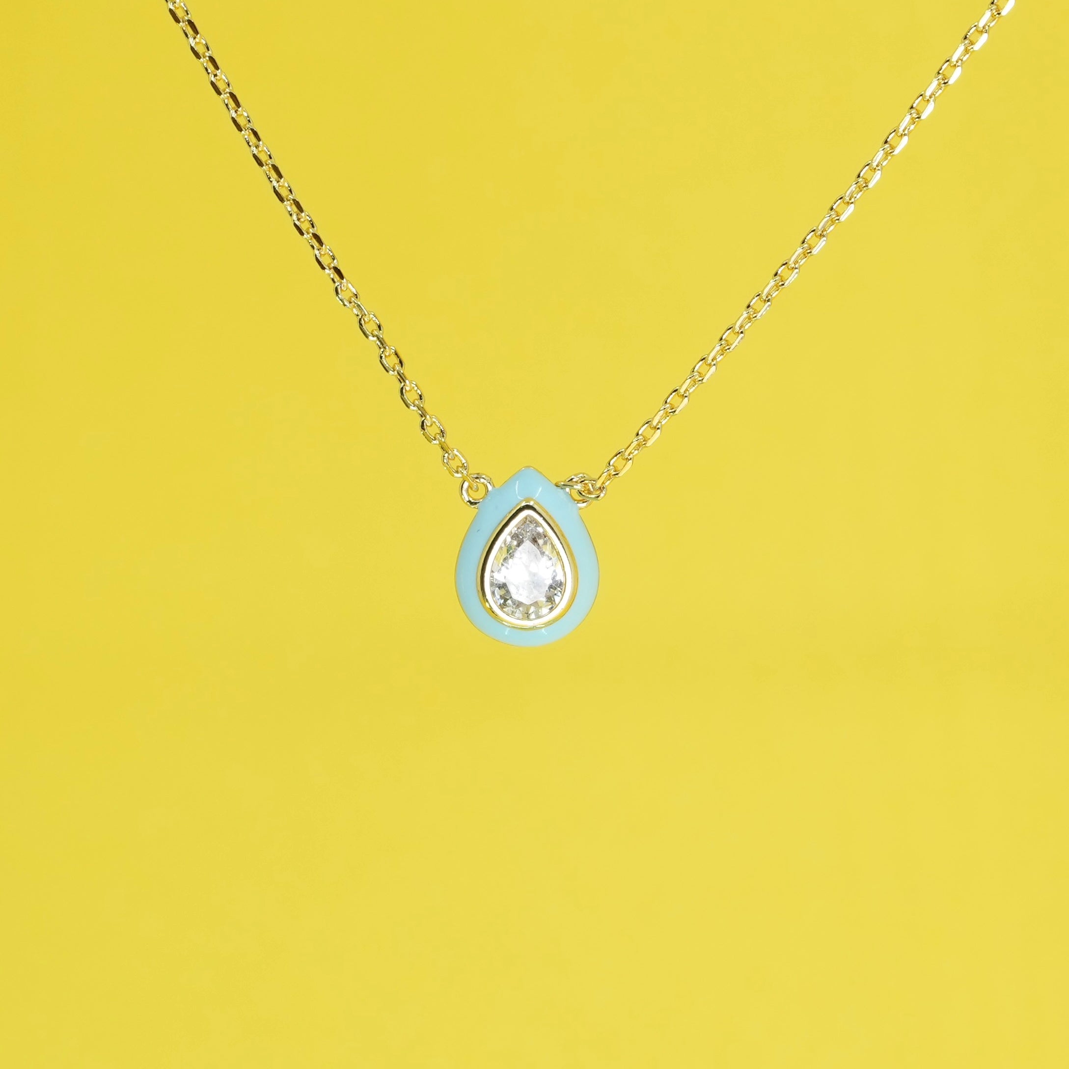 Blue Dew Drop Necklace