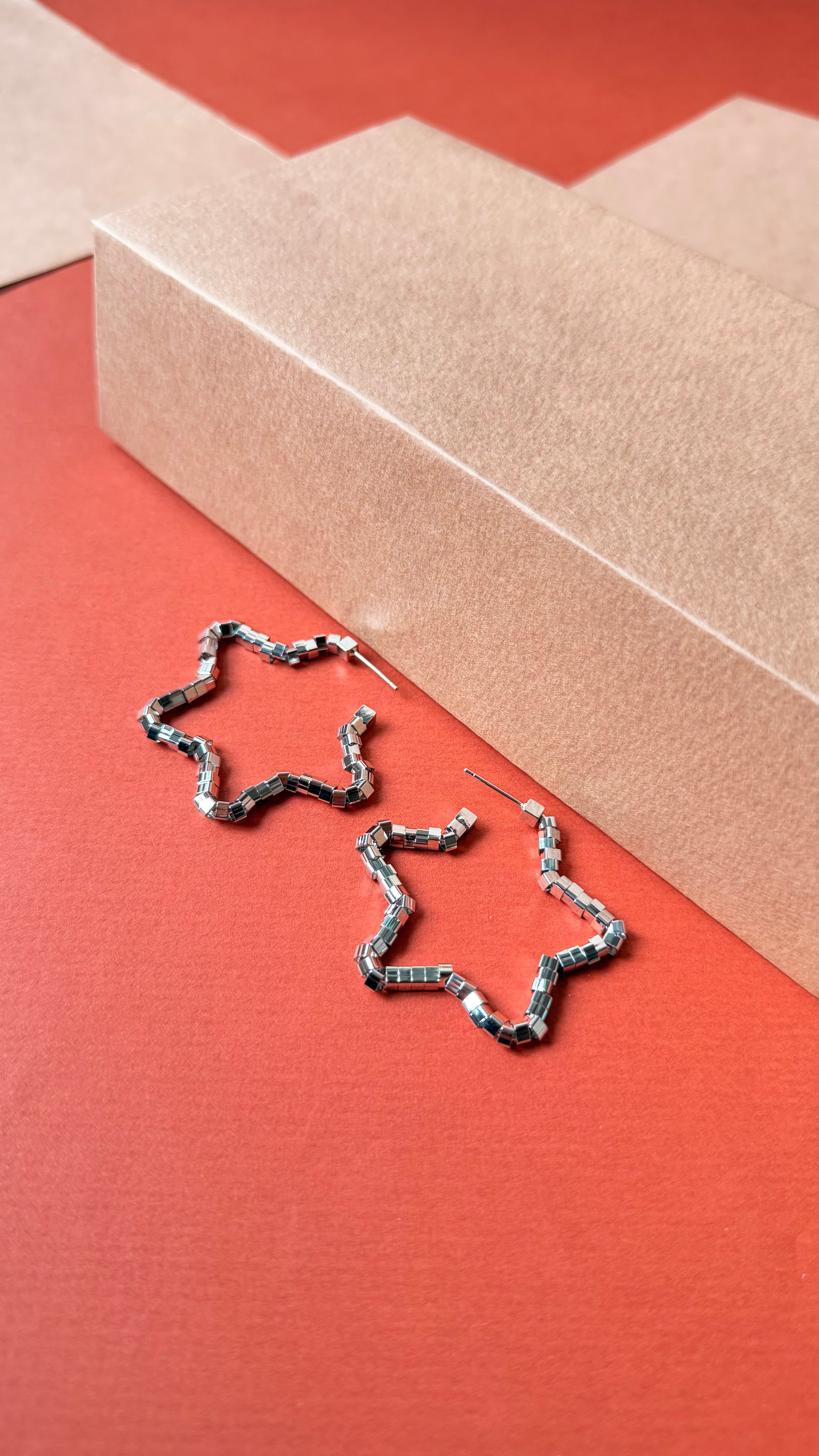 Beaded star hoop
