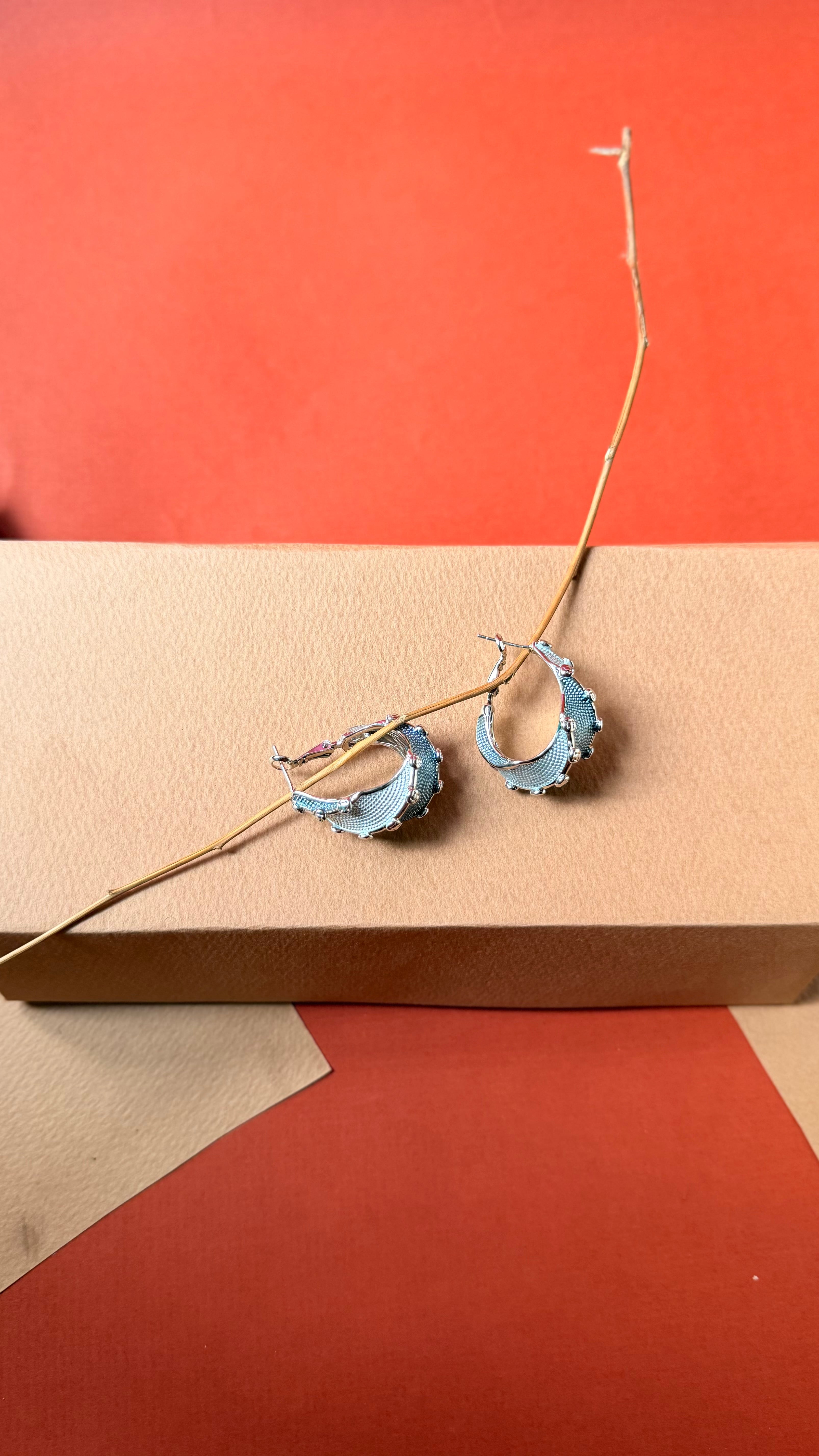 Denim luxe hoop