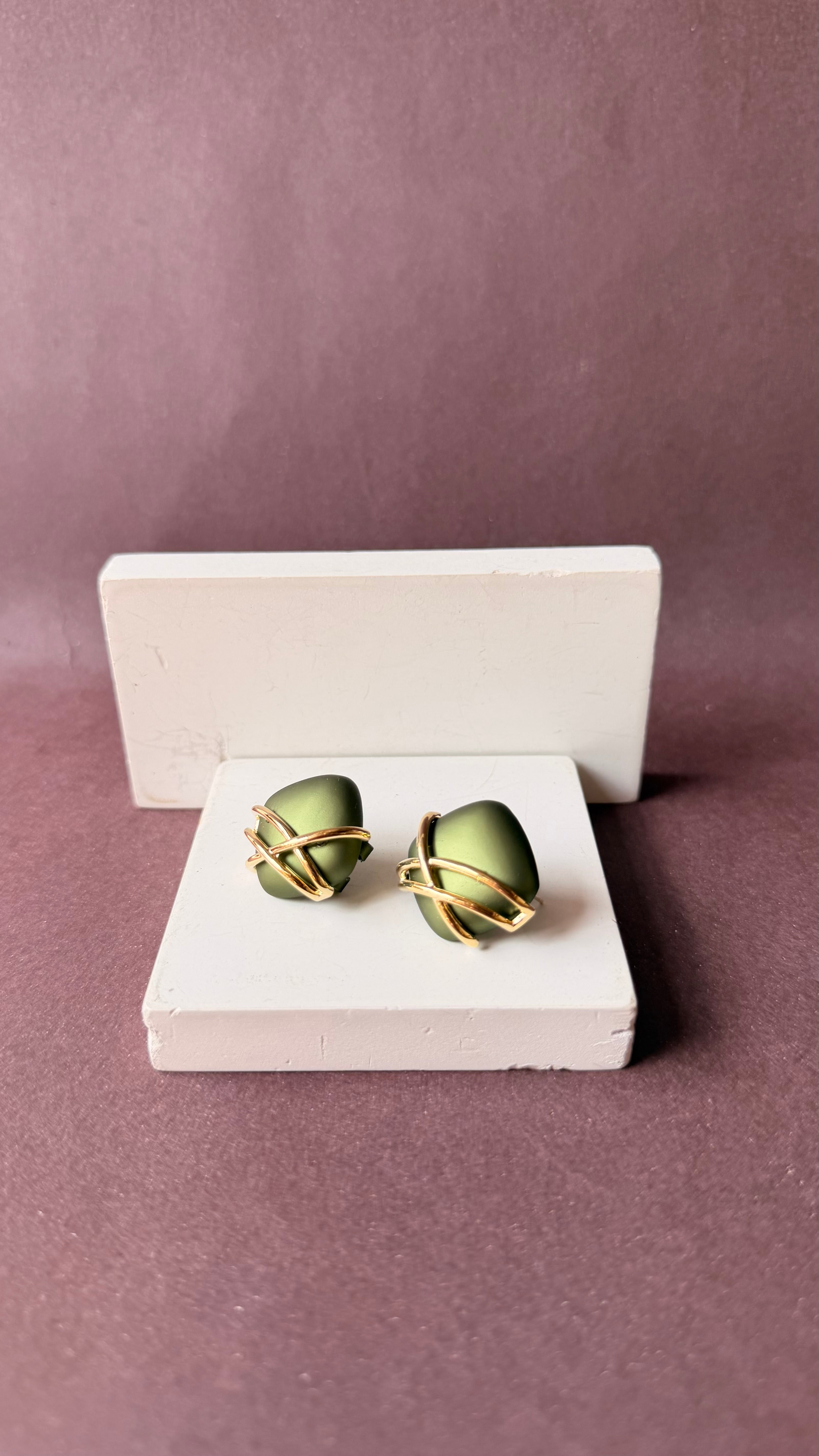 Matcha mosaic earring