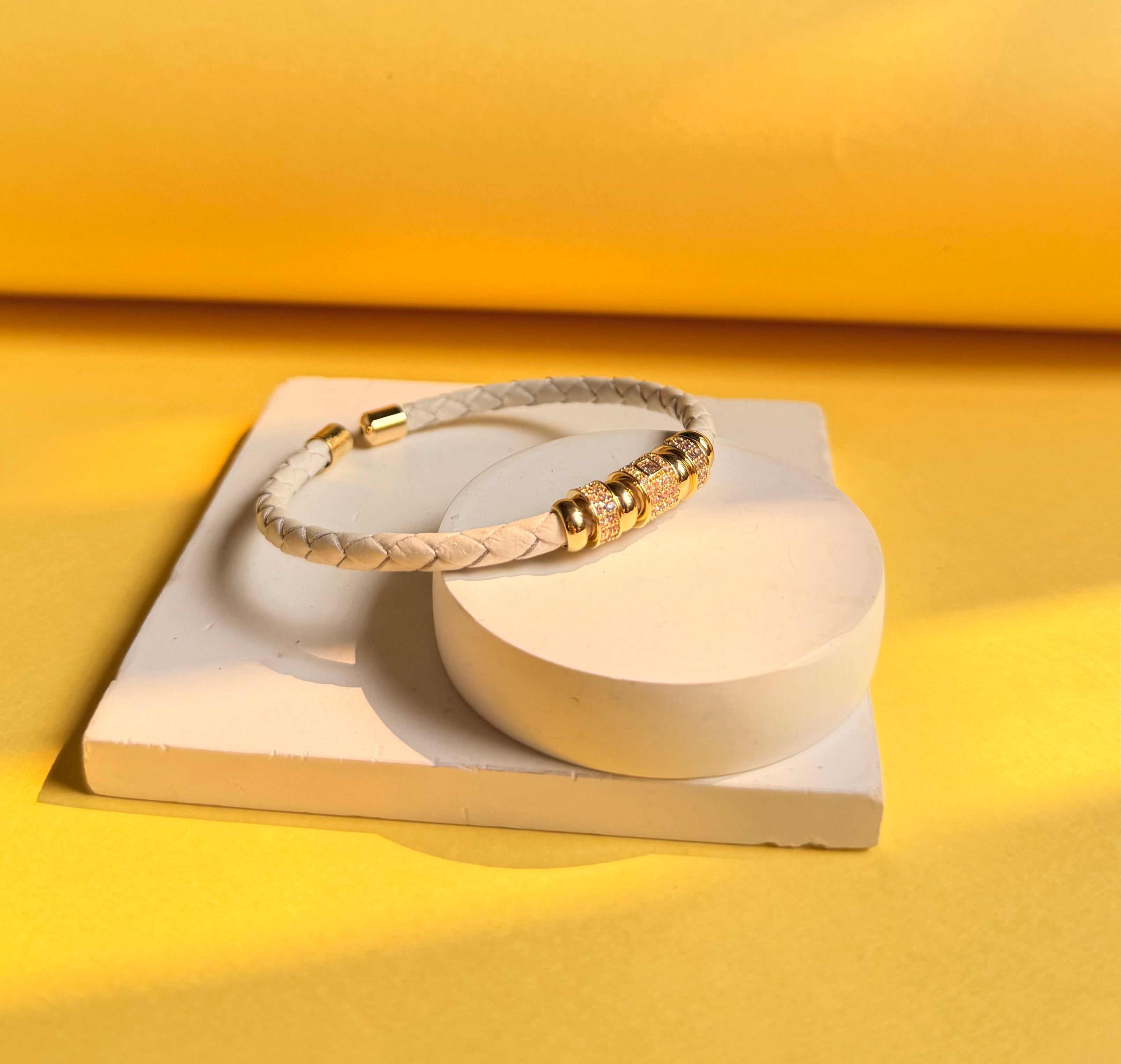 Ivory ring Leather
