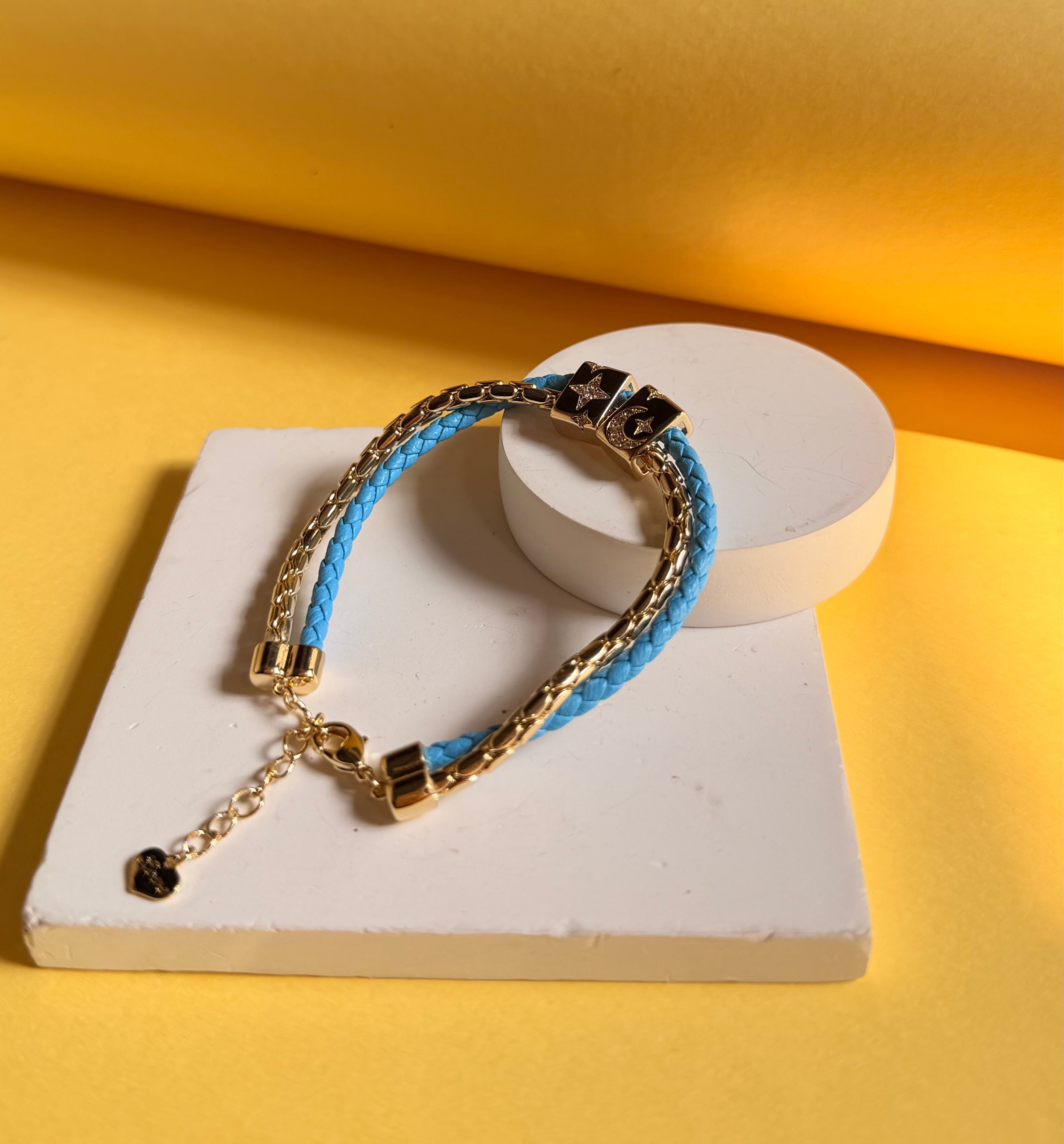 Aqua Celestial Square Leather