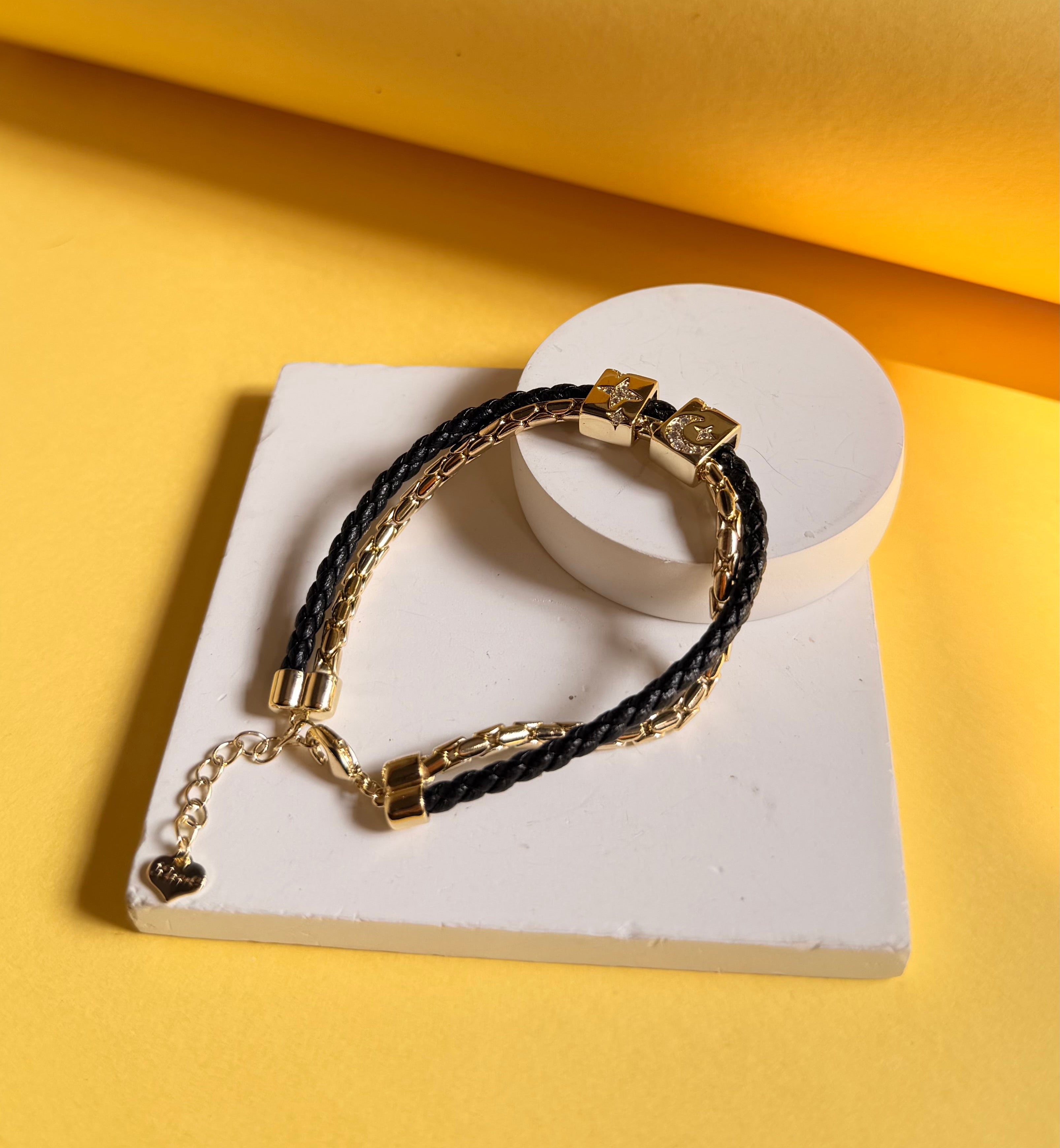 Black Celestial Square Leather