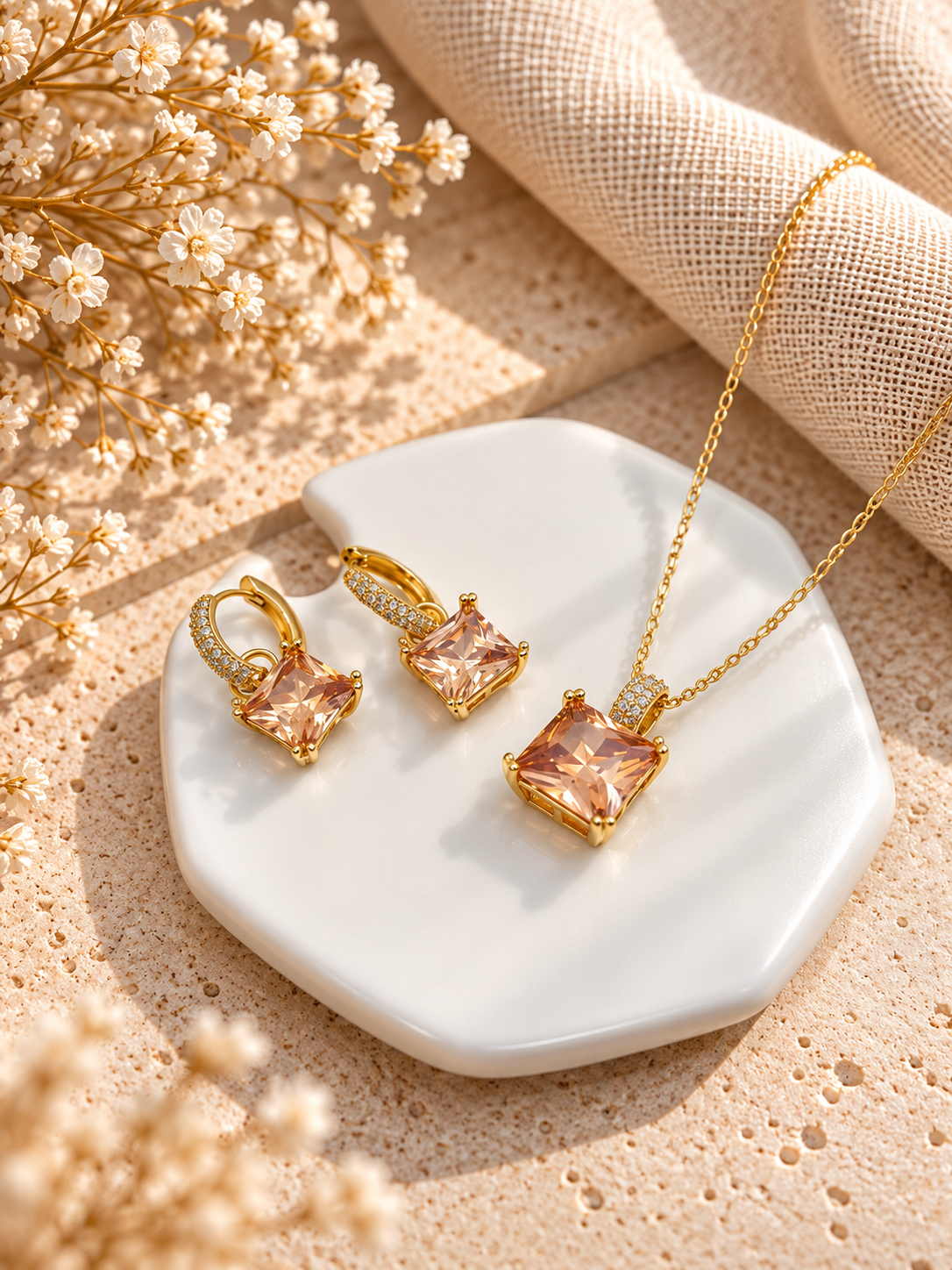 Aurelia Champagne Crystal Jewellery Set
