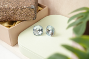 Blue Ice Cube Square Studs