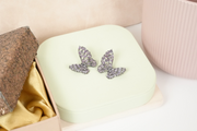 Purple Butterfly Shaped Stud Earrings