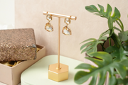 Yellowish Gold Geometric Drop Earrings