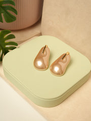 Light Brown Sculptural Resin Pebble Earrings