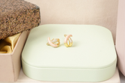 Pink Crisscross Design Stud Earrings