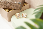Yellow Ice Cube Square Studs