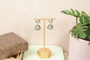 Grey Geometric Drop Earrings