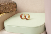 Classic Brown Enamel Hoop Earrings