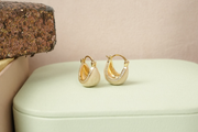 White Bag Hoop Earrings
