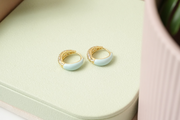 Sky Blue Enamel Hoop Earrings