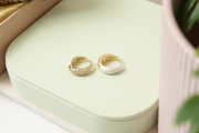 White Enamel Hoop Earrings