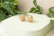 Gold Geometric Sphere Hoop Earrings