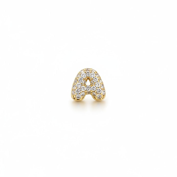 Daga-accessories gold-tone initial A charm with a textured finish and delicate sparkle for necklace or bracelet