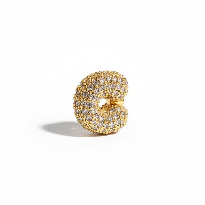 Daga-accessories gold-tone letter C charm pendant featuring a sparkling pavé-style crystal setting.