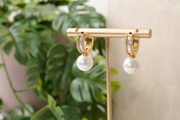 Gold Crystal Loop Pearl Drops