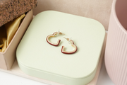 Red Heart Shaped Hoop Earrings