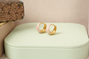 Classic Pink Enamel Hoop Earrings
